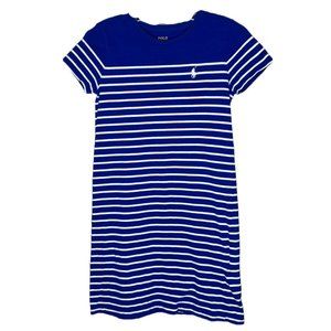 POLO Ralph Lauren Womens T-shirt Dress Size XS Blue Stripe Shift Logo B4